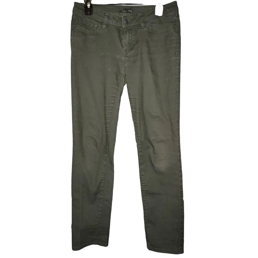Prana Jeans Wmn Sz 4/27 Green Wash Low Rise Skinny Organic Cotton Sustainable